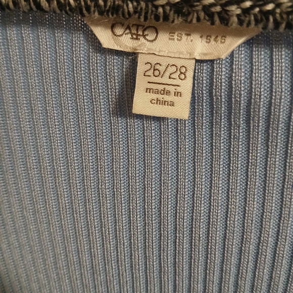 Cato Blue Ribbed Top - Picture 2 of 2